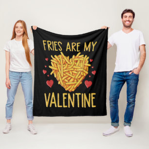 Pommes Frites Är Min Alla Hjärtans Dag Fleecefilt