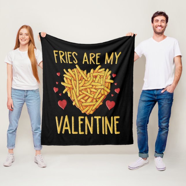 Pommes Frites Är Min Alla Hjärtans Dag Fleecefilt (På plats)