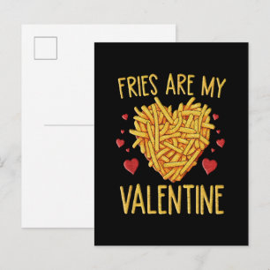 Pommes Frites Är Min Alla Hjärtans Dag Inbjudan Vykort