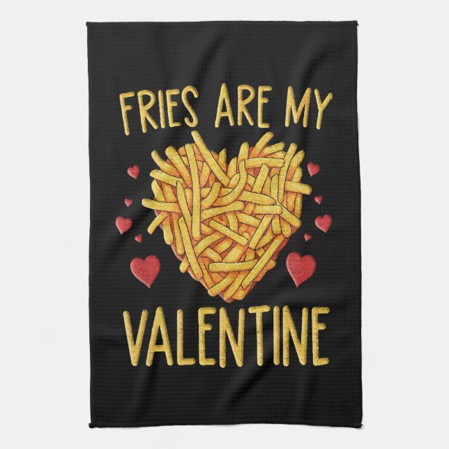 Pommes Frites Är Min Alla Hjärtans Dag Kökshandduk (Vertikal)