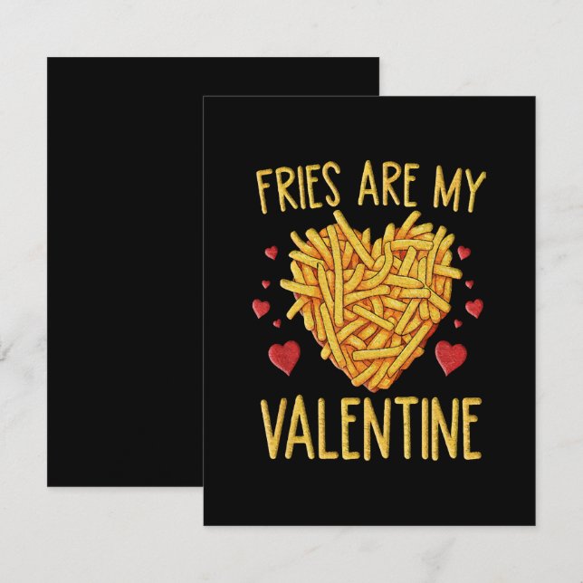 Pommes Frites Är Min Alla Hjärtans Dag Tilläggskort (Fram/baksida)