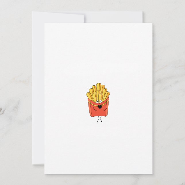 Pommes frites, chips, het potatis-tema inbjudningar (Framsida)