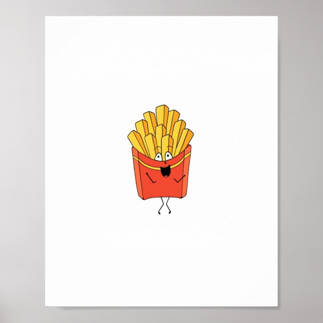 Pommes frites, chips, het potatis-tema poster (Framsidan)