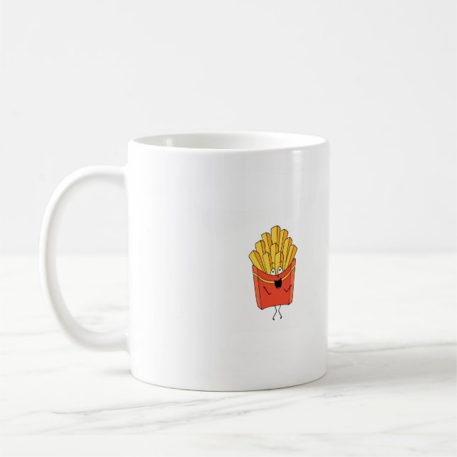 Pommes frites, chips, hetet chips tema kaffemugg (Vänster)