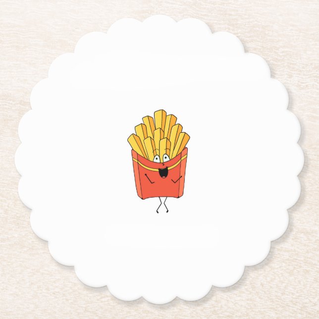 Pommes frites, chips, hette chips tema underlägg papper (Framsida)