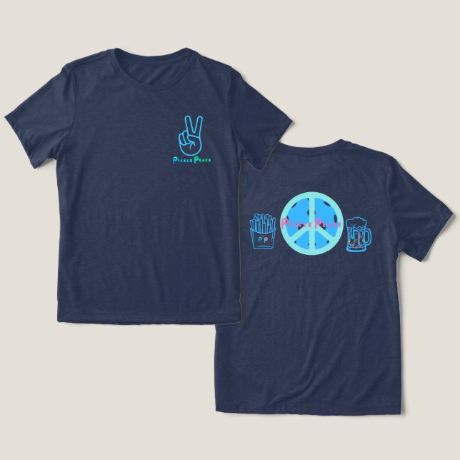 pommes frites, drycker pickleball t shirt (Design fram och bak)