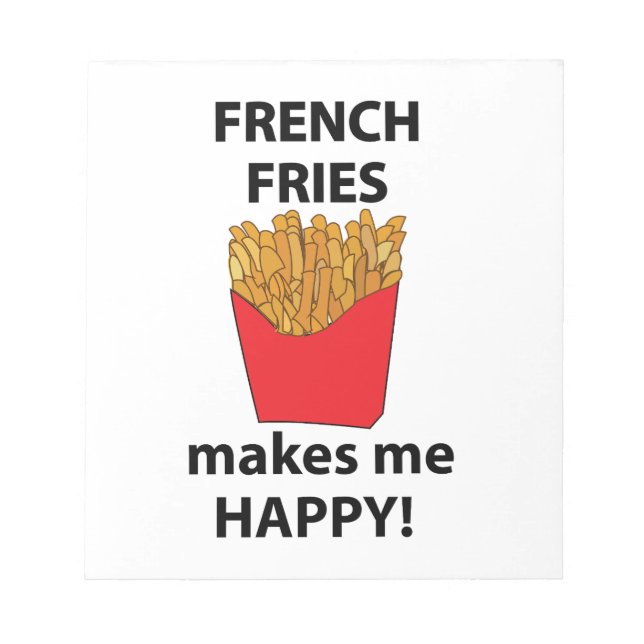 Pommes Frites Gör Mig Glad Pommes Frites  Anteckningsblock (Framsida)