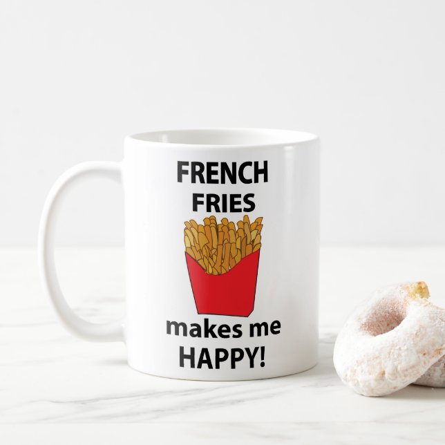 Pommes Frites Gör Mig Glad Pommes Frites Kaffemugg (Med munk)