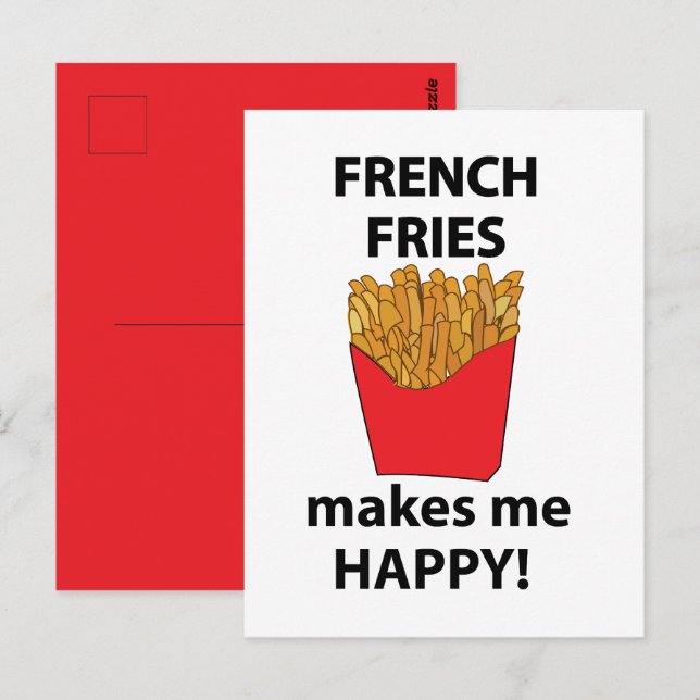 Pommes Frites Gör Mig Glad Pommes Frites Vykort (Fram/baksida)