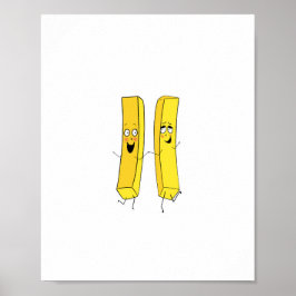 Pommes frites-inspirerad design poster