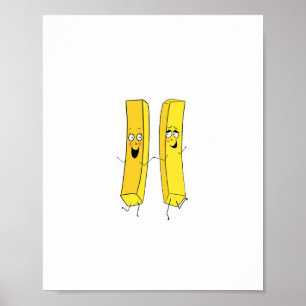 Pommes frites-inspirerad design poster