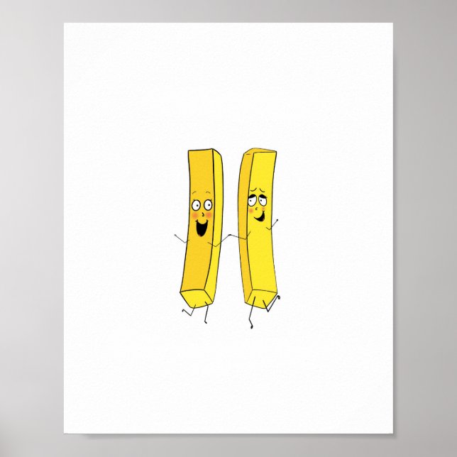 Pommes frites-inspirerad design poster (Framsidan)
