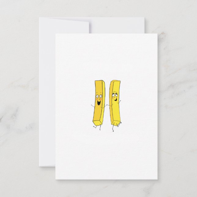 Pommes frites-inspirerad design tack kort (Framsida)
