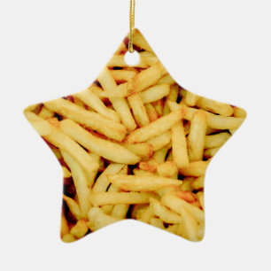 Pommes frites julgransprydnad keramik