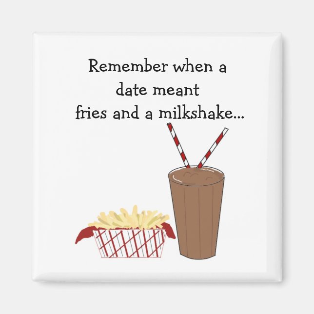 Pommes frites och en milkshake magnet (Framsidan)