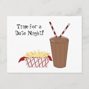 Pommes frites och en milkshake vykort