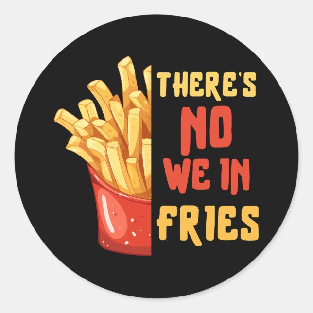 pommes frites runt klistermärke (Framsida)