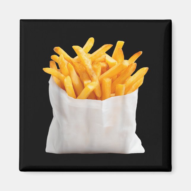 Pommes Frites Stekar Roliga Halloween Mat Kostym Magnet (Framsidan)
