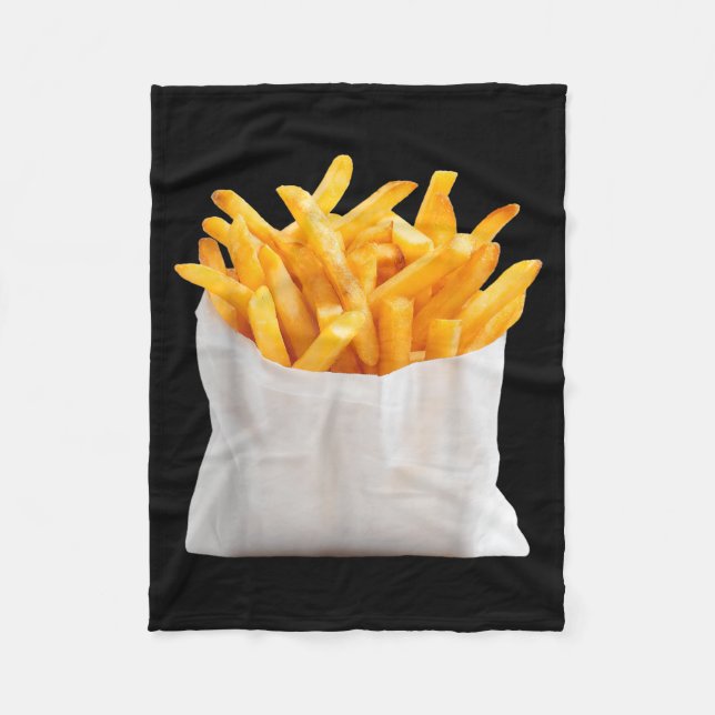 Pommes Frites Stekar Roligt Halloween Mat Kostym Fleecefilt (Framsidan)