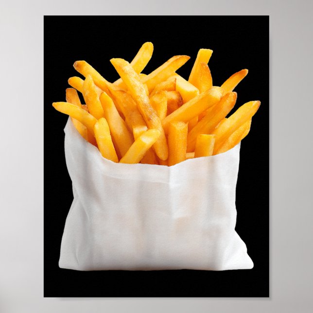 Pommes Frites Stekar Roligt Halloween Mat Kostym Poster (Framsidan)