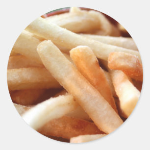 Pommes fritesklistermärke runt klistermärke