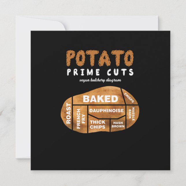 Pommes roliga skämt matlovers present Potatis P Inbjudningar (Framsida)