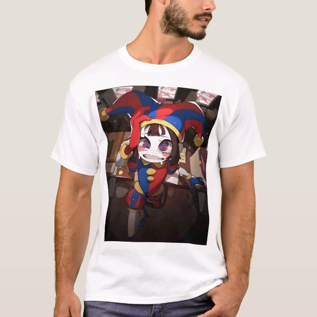 Pomni (The Amazing Digital Circus) - Ängslig Tjäns T Shirt (Framsida)