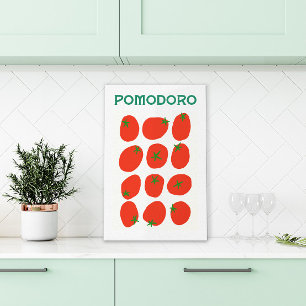 Pomodoro Italienska Tomato Retro Modern Vintage St Canvastryck