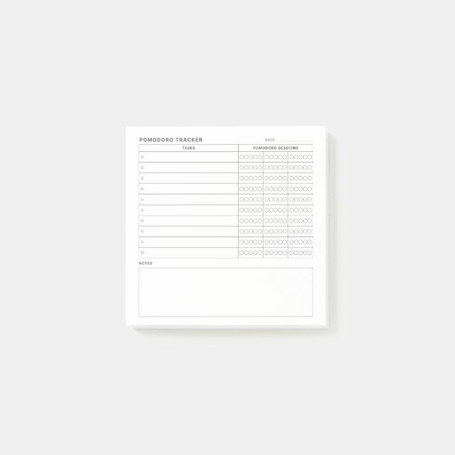 Pomodoro Study Habit Planner Post-it Block (Framsida)