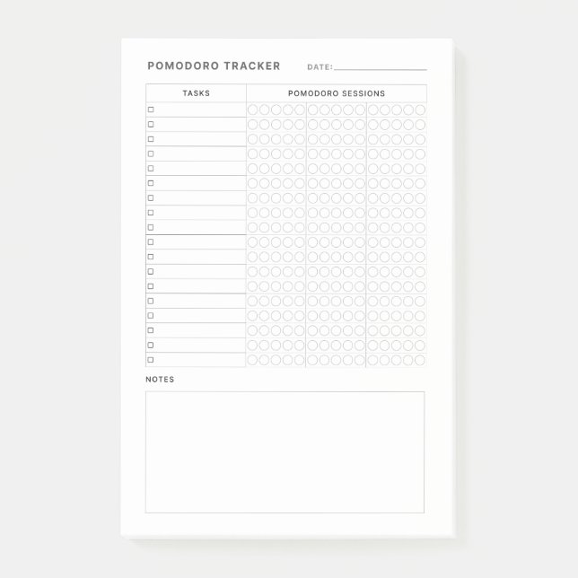 Pomodoro Study Habit Planner Post-it Block (Framsida)