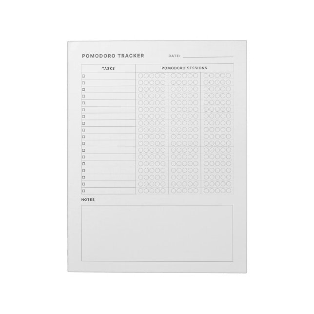 Pomodoro Study Habit Tracker Anteckningsblock (Roterad)
