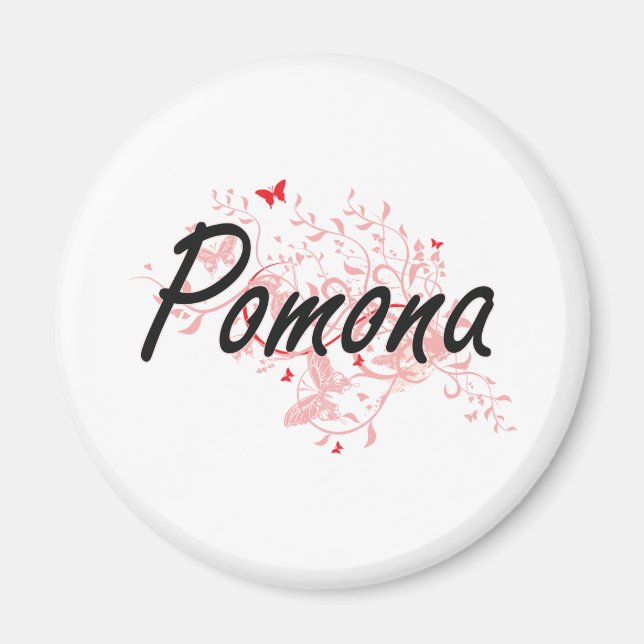 Pomona California Artistic design med smör Magnet (Framsidan)