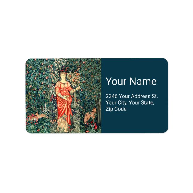 POMONA HOLDING FRUITS IN GREENERY, SKOGSDJUR ADRESSETIKETT (Framsidan)
