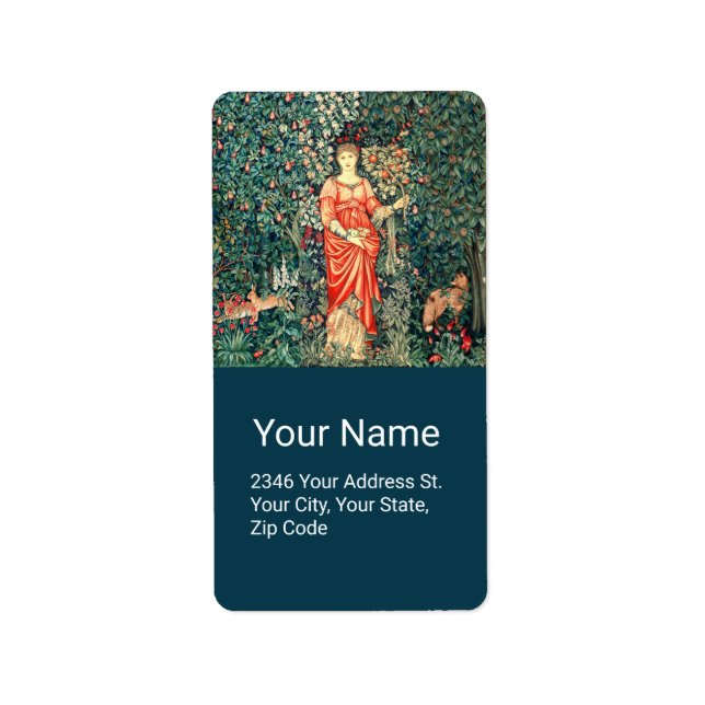 POMONA HOLDING FRUITS IN GREENERY, SKOGSDJUR ADRESSETIKETT (Framsidan)