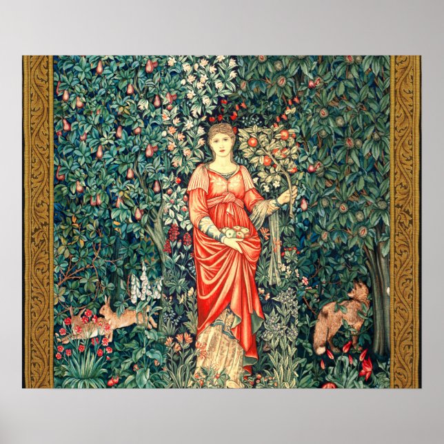 POMONA HOLDING FRUITS IN GREENERY, SKOGSDJUR POSTER (Framsidan)