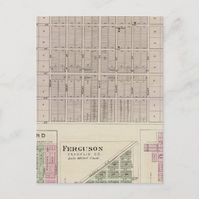 Pomona, Richmond, Ferguson och Peoria Vykort (Framsida)
