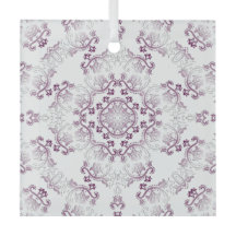 Pompadour Lila Flourish Glass Ornament