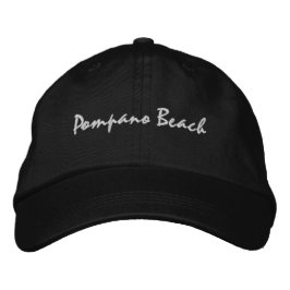 Pompano Beach Florida Embroized Baseball Hat Broderad Keps