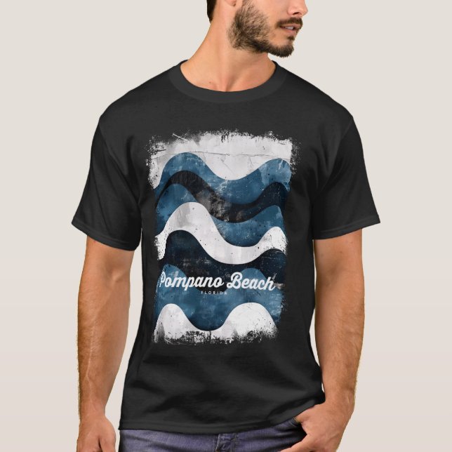 Pompano Beach Florida FL Scuba Dive Vacation Surfa T Shirt (Framsida)
