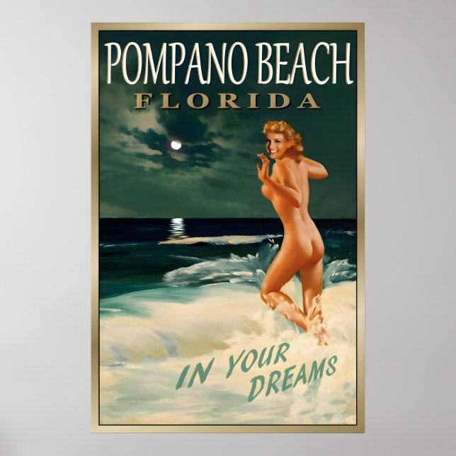 Pompano Beach FLORIDA Original Marilyn Monroe Poster (Framsidan)