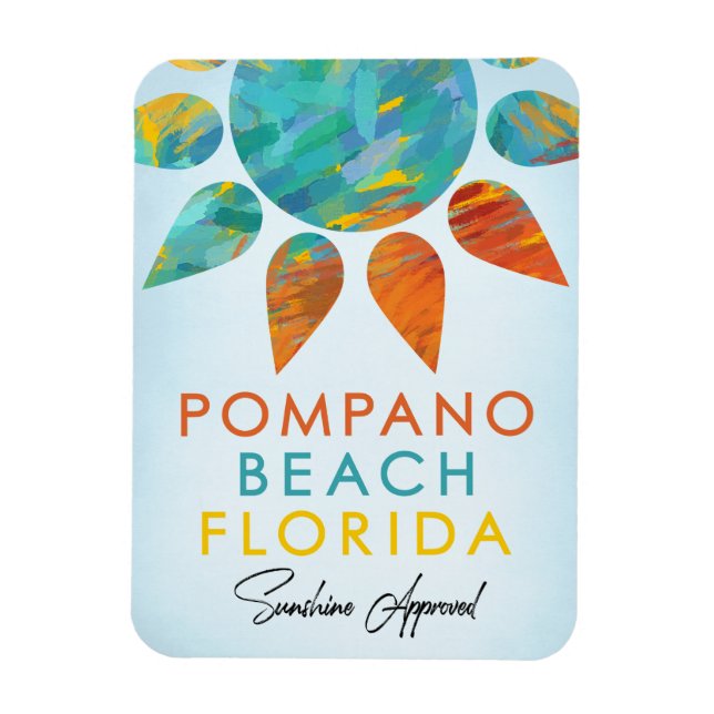 Pompano Beach Florida Sunshine Travel Magnet (Vertikal)