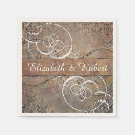 Pompei Damask Elegant Tuscan Antique Bröllop Pappersservett