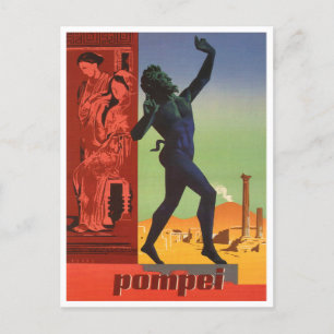 Pompei, Italien Vintage resor vykort