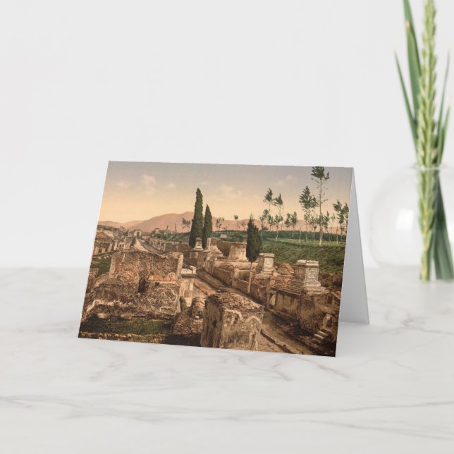 Pompeii gata av gravar noterar kortet kort (Framsida)