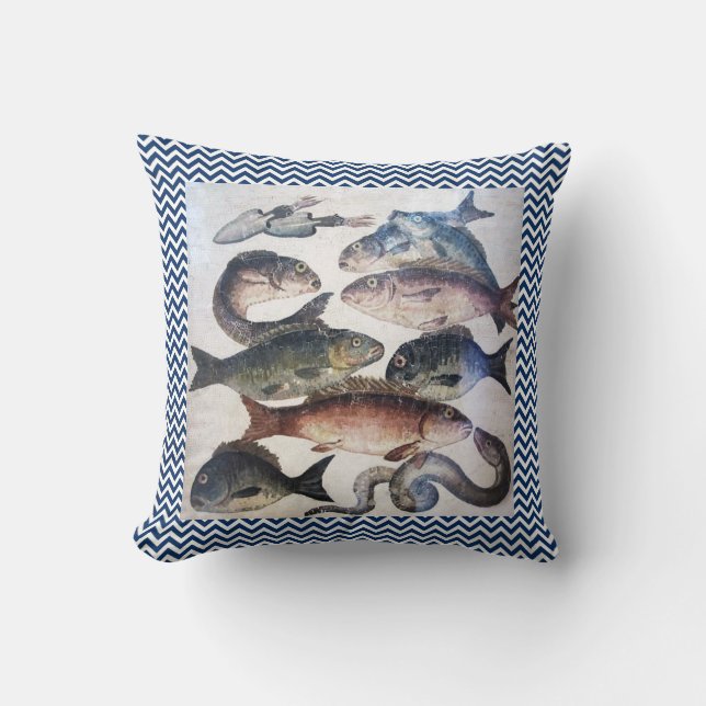 POMPEII-INSAMLING/FISK OCEAN - SJÖLIGHETSSCENE KUDDE (Framsida)