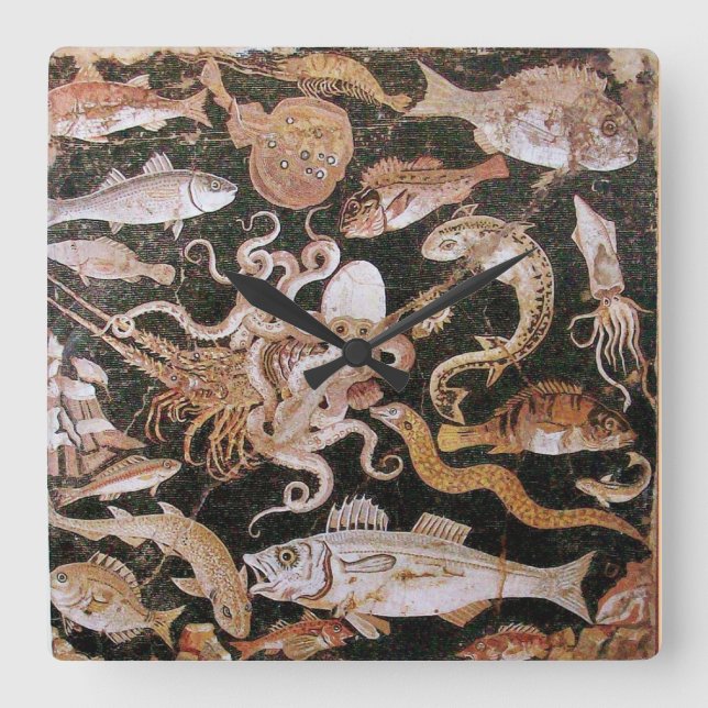 POMPEII-INSAMLING/OCEAN-HAVSLIVSCENE FYRKANTIG KLOCKA (Framsida)