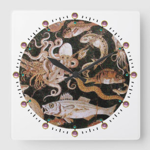 POMPEII-INSAMLING/OCEAN - SJÖLIGHETSSCENE,Vit Fyrkantig Klocka