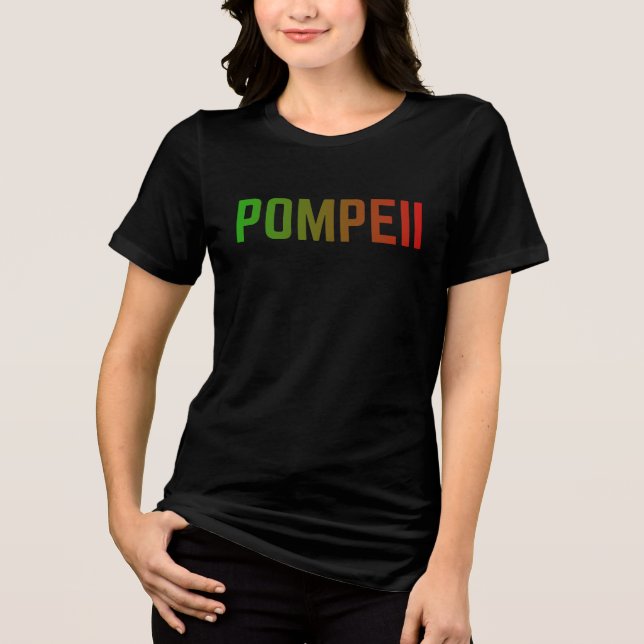 Pompeii Italien Minimal Typografisk Design T Shirt (Framsida)