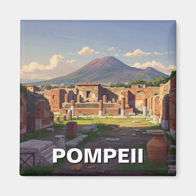 Pompeii Italien Travel Magnet (Framsidan)