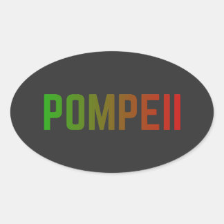 Pompeii Italy Minimal Typographic Design Ovalt Klistermärke